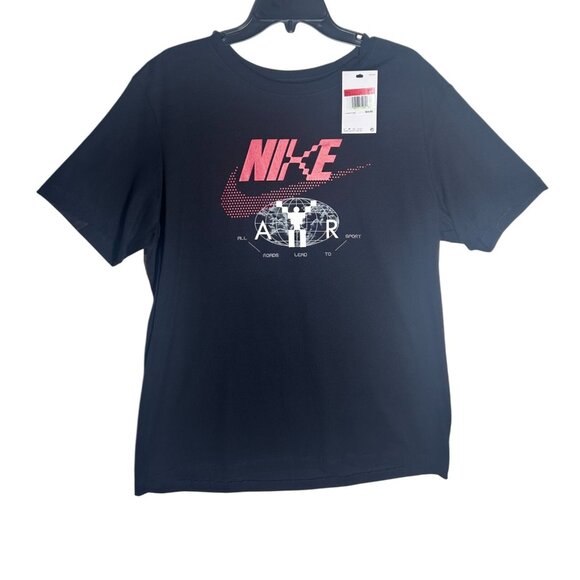 Nike Air T-Shirt Men's Size Large Black Graphic Logo Print Short Sleeve NEW - Picture 1 of 8